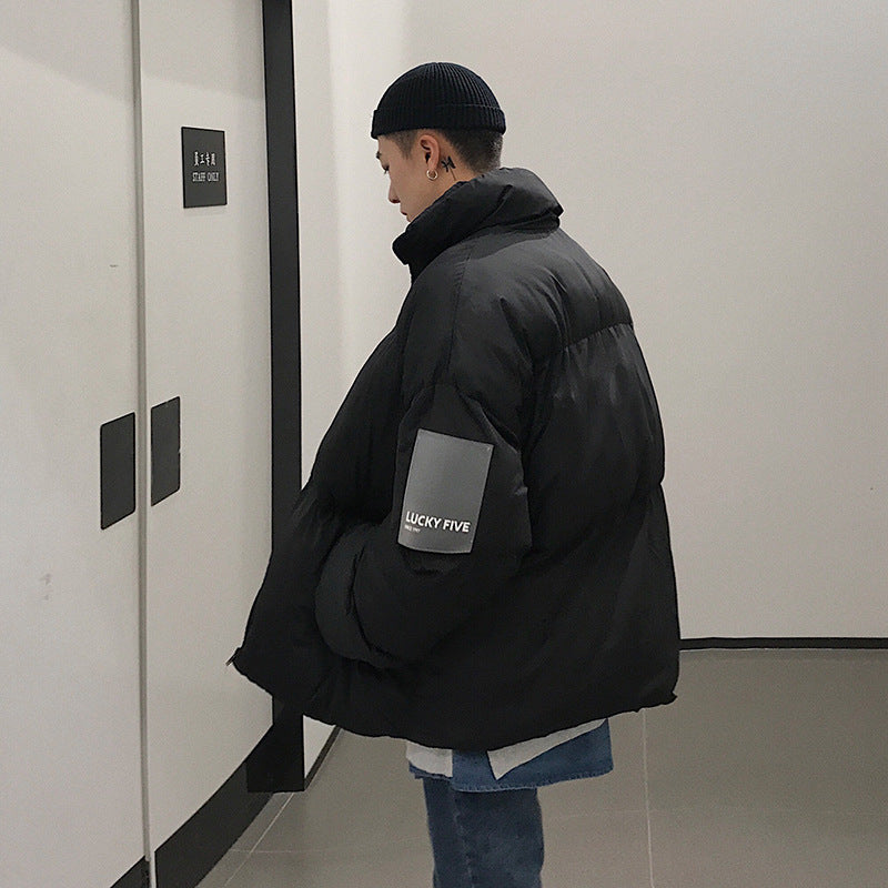 Solid Color Couple Loose Student Cotton Jacket