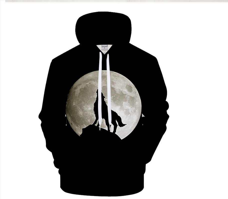 New Wolf 3D Digital Print Hoodie Sweatshirt Pi-Mart