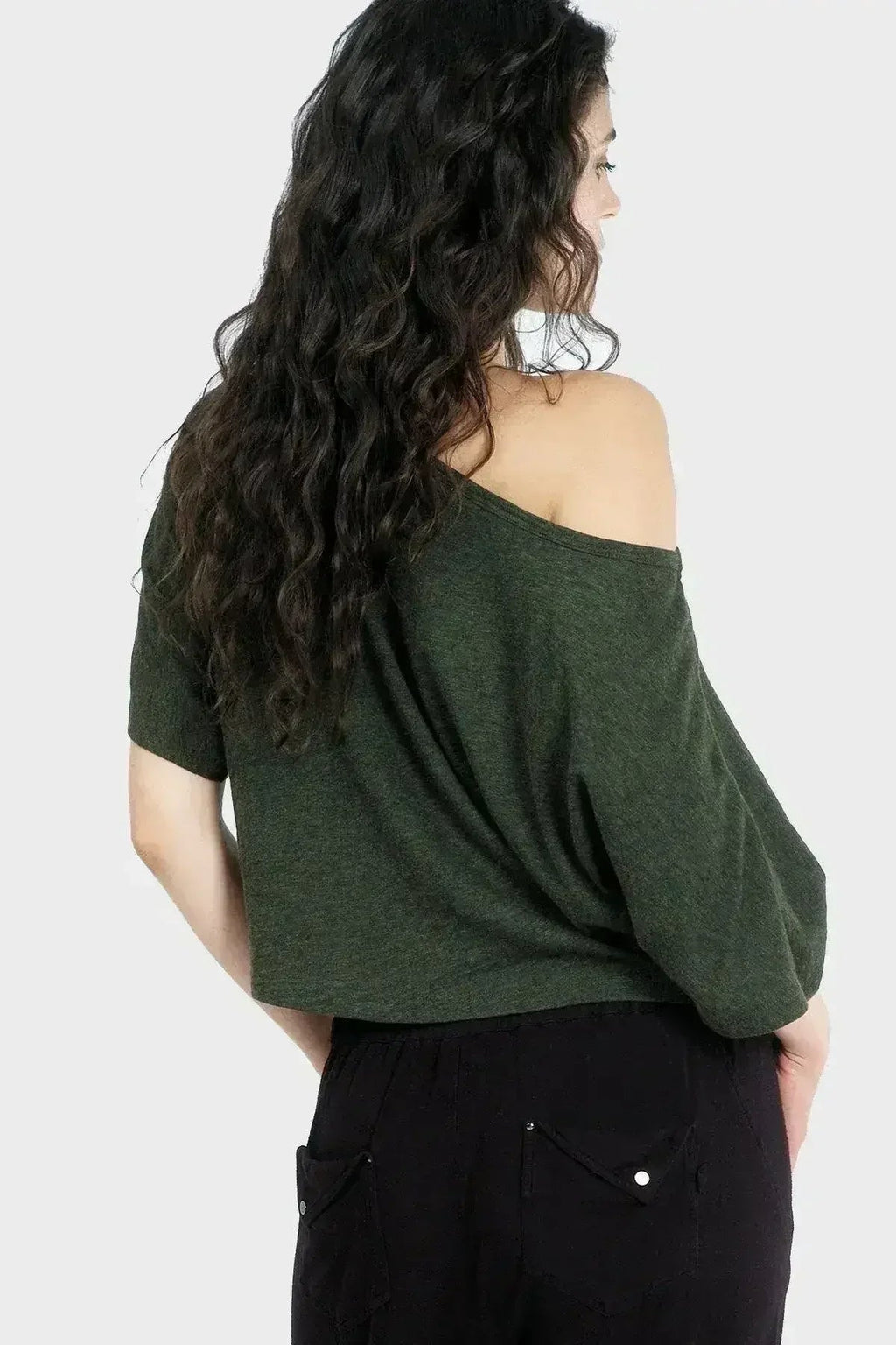 Lumi Organic Crop Top - Bamboo-Cotton Bateau Neck | Femstylo - SJB-DIAMOND ELITES