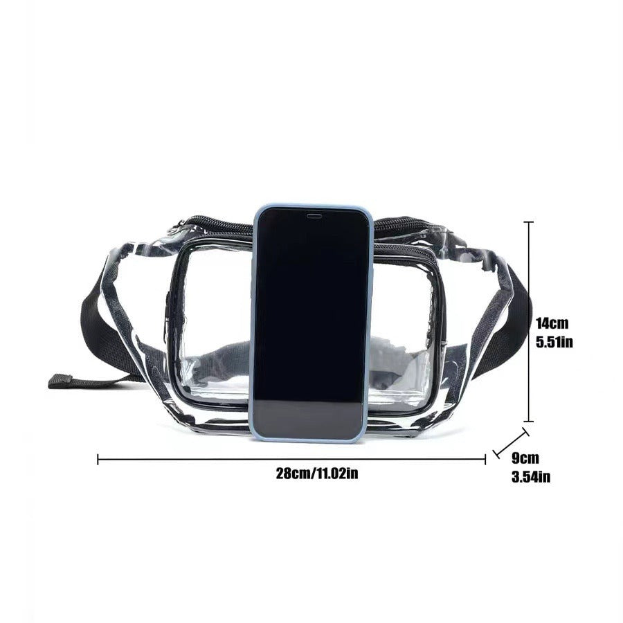 PVC transparent bag waterproof fanny pack Storage Bag for Portable Travel & Sports | Durable Fanny Pack with Clear Design for Secure and Easy Access - SJB-DIAMOND ELITES