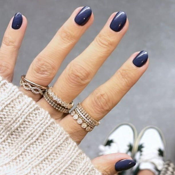 Olive & June Press-on Artificial Nails, Round Extra Short, OMG, Blue, 42 Ct EasyOptionXY LLC