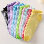 20/40 Pairs Heart Print Socks, Valentine's Day Candy Colored Ankle Socks, Women's Stockings & Hosiery Lootquake LLC