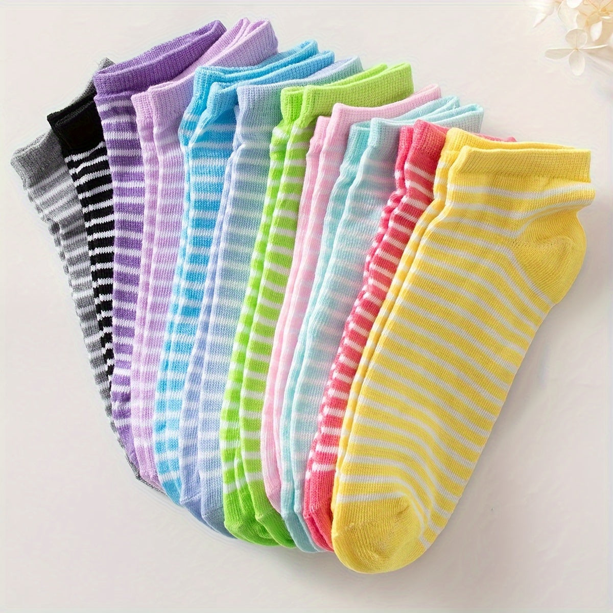 20/40 Pairs Heart Print Socks, Valentine's Day Candy Colored Ankle Socks, Women's Stockings & Hosiery Lootquake LLC
