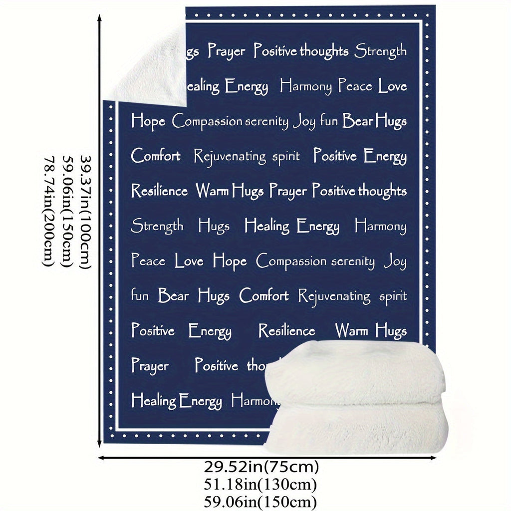 Cozy Blue Encouragement Hug Blanket - Soft Flannel, Inspirational Print For Rehab & Comfort, Perfect For Naps, Camping, And Gifting To Friends & Family Lootquake LLC