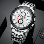 Men's Waterproof  Watch With Chronometers Day View And Fluorescent Hands Unique  Luxury Design  Perfect Gift Stevvex