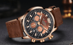 Mens Waterproof Sport Watch With Chronometers Day View And Cross-Matte Background Modern Man Watch Stevvex