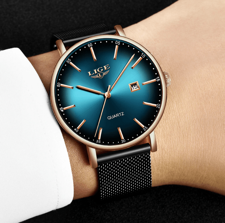 Men's Elegant  Watch With Stainless Steel Straps And Special Date Display Excellent Look Unique Design Perfect Gift Stevvex