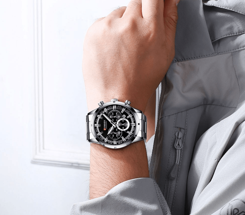 Men's Sports  Waterproof Stainless Steel Watch With Chronometers And Special Date Display Unique Design Perfect Gift Stevvex