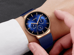 Men's Elegant Watch With  Stainless Steel Straps And Chronometers For Day And Date Display Unique Design Perfect Gift For Man And Women Stevvex