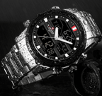 Mens Wrist Watch, Waterproof Analog Digital Watches Multifunction Stainless Steel Business Watches For Man Perfect Gift - SJB-DIAMOND ELITES