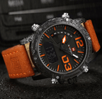 Men's Multifunction Digital Analog Waterproof Watch With Alarm And Automatic Time Zones Unique Design Excellent Gift - SJB-DIAMOND ELITES