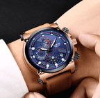 Men's Waterproof Modern Watch With Leather Belts, Stainless Steel Case Excellent Look Perfect Gift Stevvex