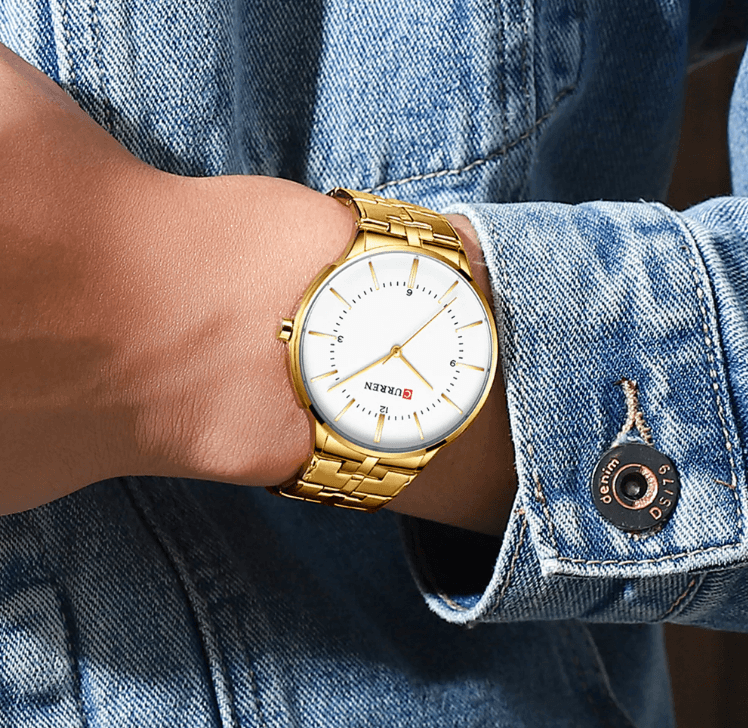 Men's  Waterproof Watch With Shining Bracelet In Five Modern Designs Perfect Gift For Your Loved One Stevvex