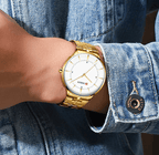 Men's  Waterproof Watch With Shining Bracelet In Five Modern Designs Perfect Gift For Your Loved One Stevvex