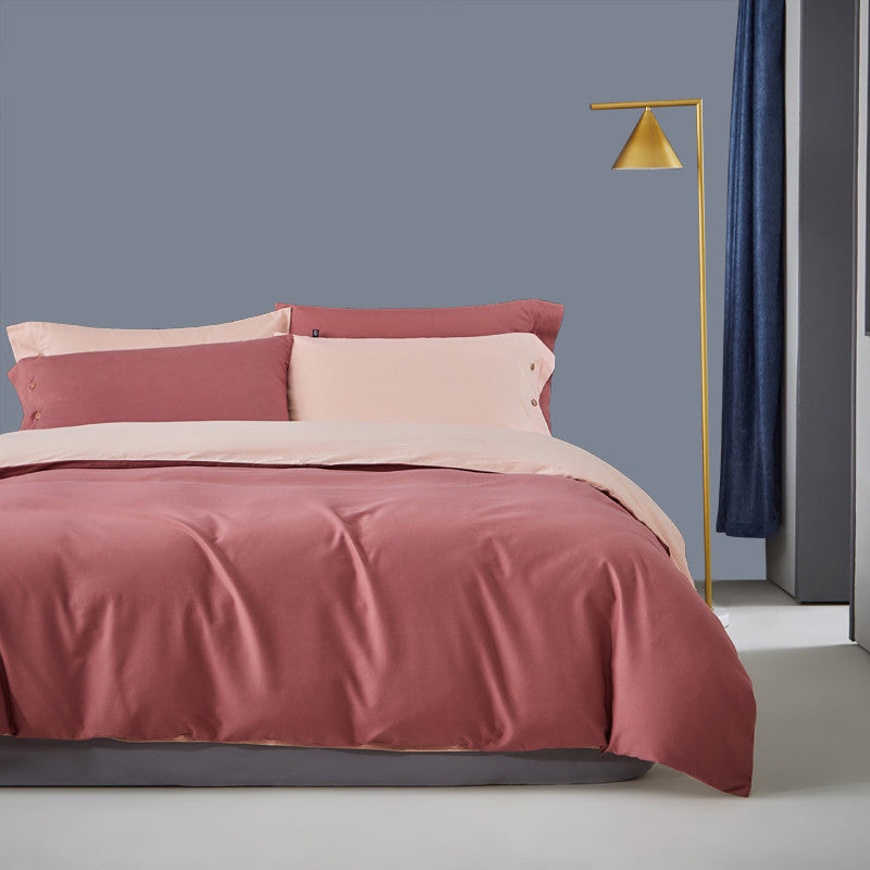 Pure Color Warm Duvet Cover Autumn And Winter Bedding Pi-Mart