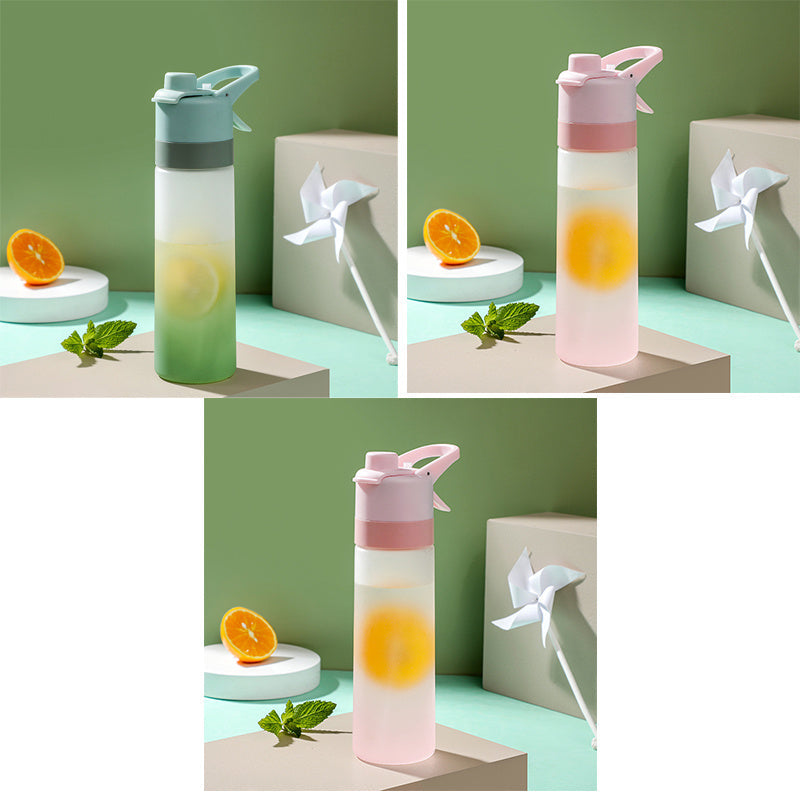 Spray Water Bottle For Girls Outdoor Sport Fitness Water Cup Large Capacity Spray Bottle Drinkware Travel Bottles Kitchen Gadgets Pi-Mart