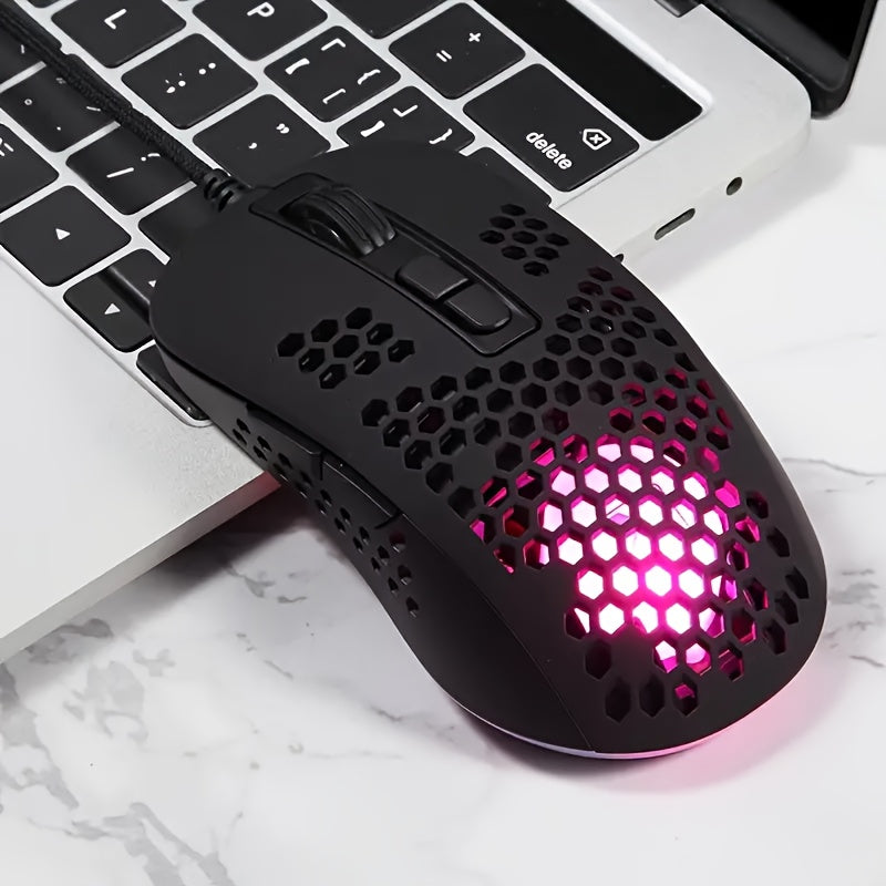 ATTACK SHARK Ultra-Light Wired Gaming Mouse with Honeycomb Design, Breathable Backlighting & USB Optical - Compatible with Windows, Xbox, PS4, Mac, HP, Acer, ATTACK SHARK Lootquake LLC