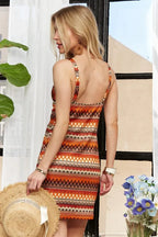 New Summer Contrast Striped V-Neck Mini Dress For Women – Trendy, Bold, Eye-Catching, Boho, Modern Chic & Fashionable