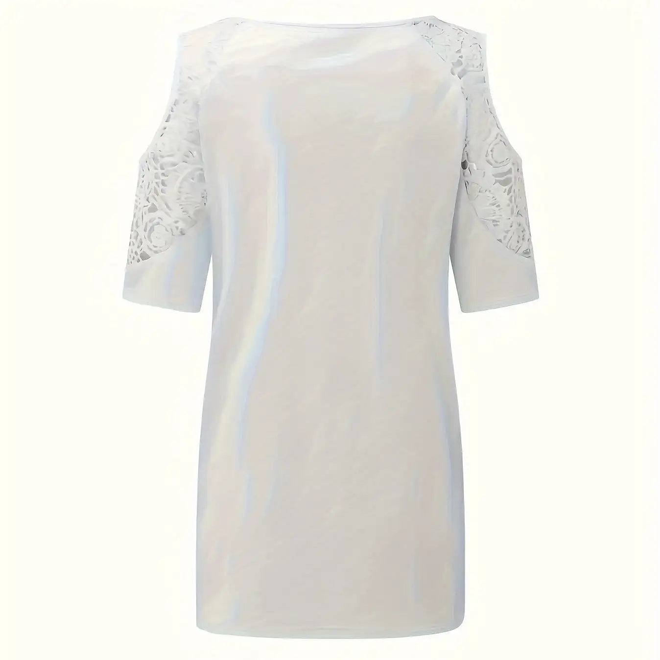 Women's V-neck Floral Print Contrasting Lace Off Shoulder Top - SJB-DIAMOND ELITES