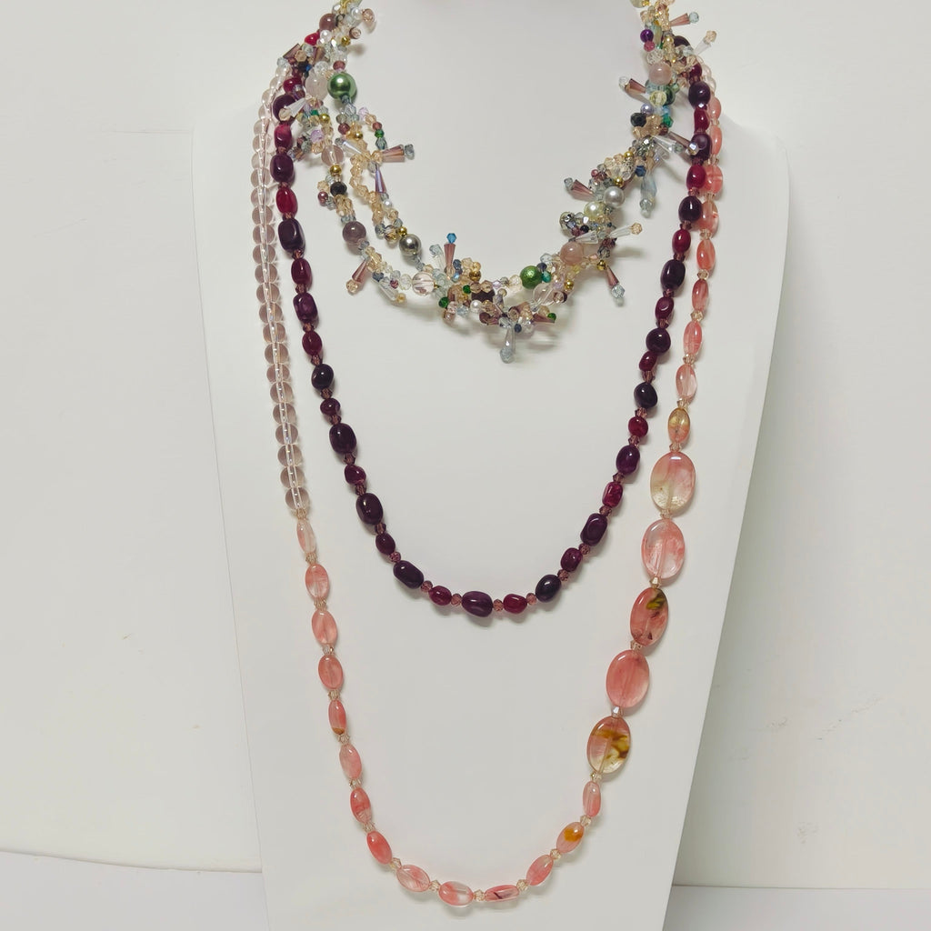 Handmade Premium Crystal Necklace |  Artisan Woven Jewelry with Alloy Accents  | Elegant Sparkling Statement Necklace for Women (MAC344)