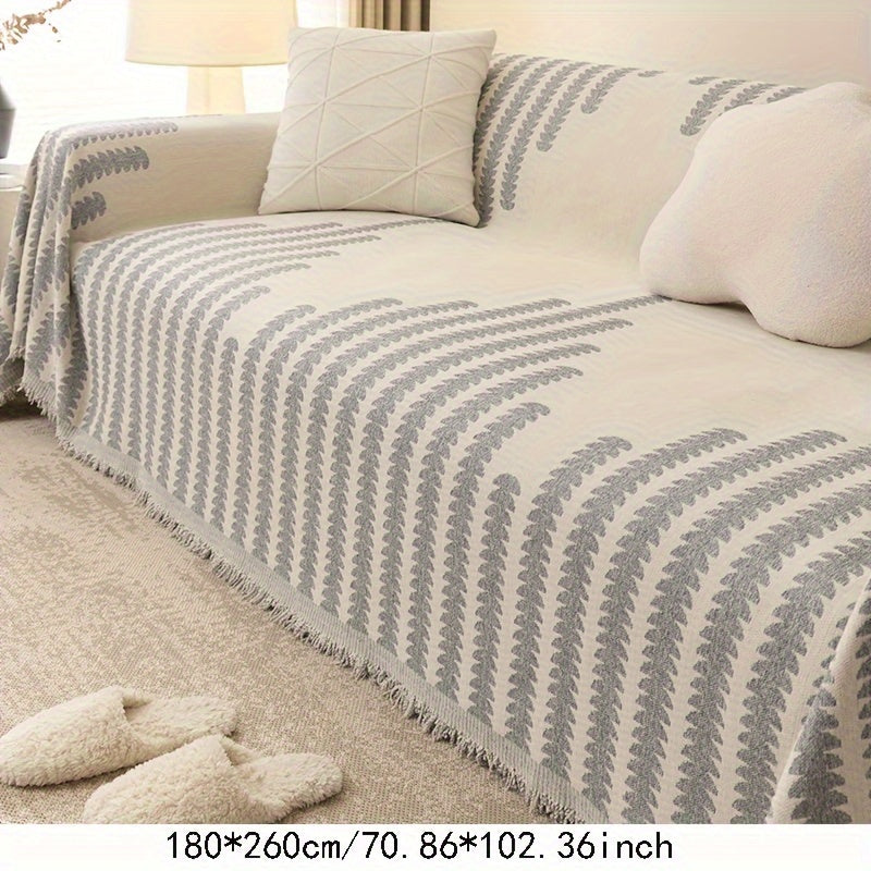 1pc Soft Chenille Sofa Protector - All-Season Universal Fit, Anti-Cat Scratch, Stain-Resistant, Plush Throw Blanket, Living Room and Bedroom Decor Essential - Easy Care, Machine Washable, and Durable Lootquake LLC