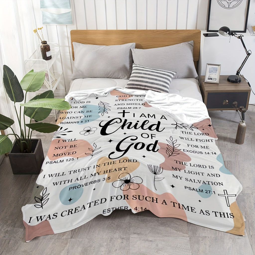 Women Gifts - I Am A Child Of God Blanket, Religious Gifts, Secret Sister Gifts For Women Inspiration Blanket Super Soft Flannel Blanket Lootquake LLC