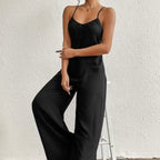 Ladies' Cross Leisure Vacation Lazy Backless Wide Leg Pants Camisole Skirt Jumpsuit - SJB-DIAMOND ELITES