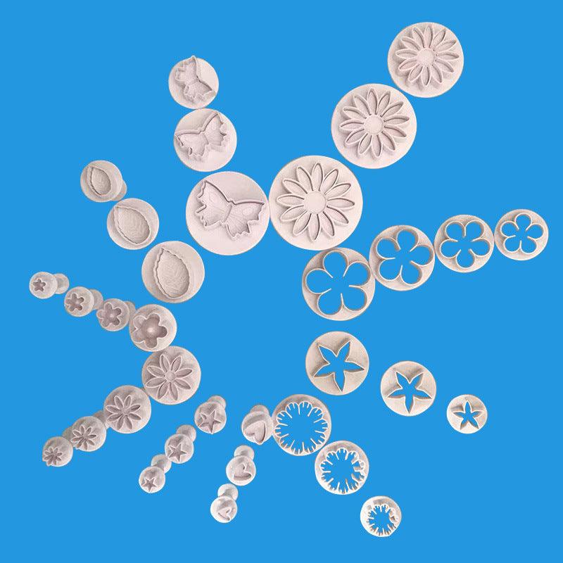33pcs Fondant Cutter Cake Tools Cookie Mold Biscuit Mould Craft 3D Bakeware Sets New Baking Mold Pastry Fondant Cake Decorating Sugarcraft Cookie Cutter Tools Mold Durable Cake Mould For Cookies Stevvex