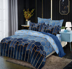 Gilt Line Geometric Elements Quilt Cover Set Bedding Pi-Mart
