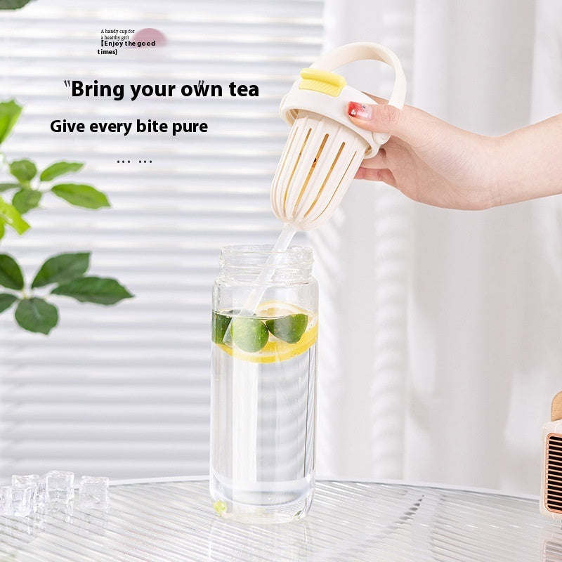 Glass Simple And Portable With Straw Cup Pi-Mart