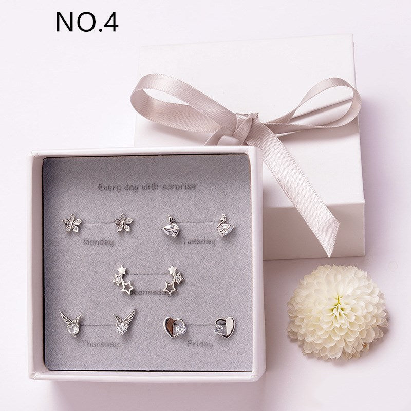 Simple alloy earring set Pi-Mart
