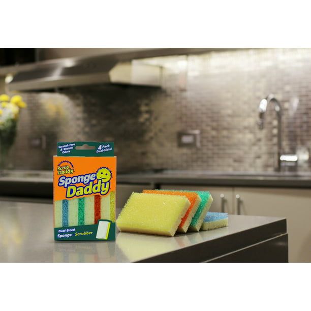 Scrub Daddy Sponge Daddy Dual-Sided Non- Scratch Sponge, 4 Count EasyOptionXY LLC