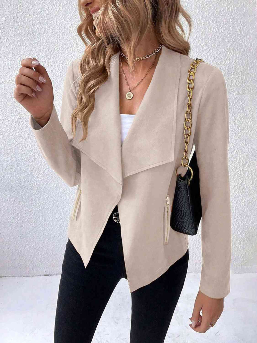 Classic Minimalist Collared Long Sleeve Jacket for Women – Minimalist & Lightweight Everyday Outerwear Stevvex