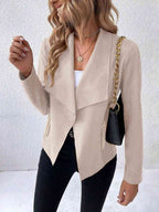 Classic Minimalist Collared Long Sleeve Jacket for Women – Minimalist & Lightweight Everyday Outerwear Stevvex