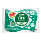 Scotch-Brite Stay Fresh Sponges, Heavy Duty, Antibacterial, 3 Scrubbers EasyOptionXY LLC