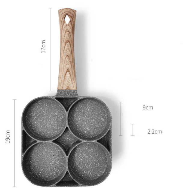 Four Hole Omelette Pan, Non-stick Pan Pi-Mart