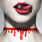 Halloween necklace idea bloody cut blood mark necklace red simulated belly bleeding collar - SJB-DIAMOND ELITES