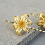 Female lily sterling silver S925 earrings Pi-Mart