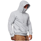 Men's Solid Color Plus Fleece Hoodie Sweatshirt Pi-Mart