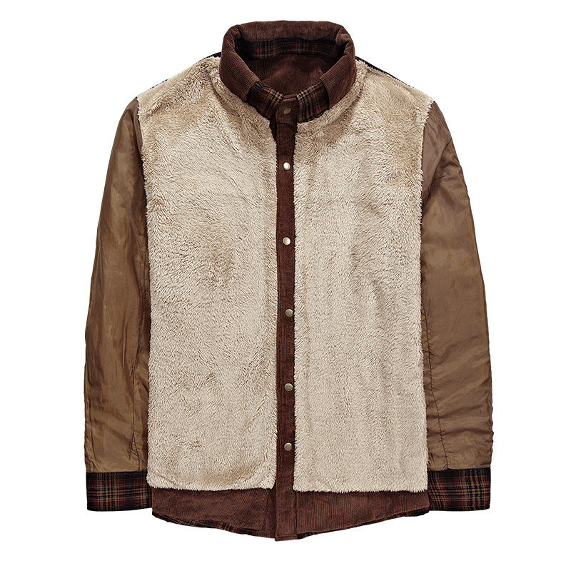 Winter Jacket Men Thicken Warm Fleece Jackets Coats Pure Cotton Plaid Jacket Military Clothes Pi-Mart