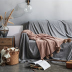 Vintage Chunky Knit Throw Blanket with Pom-pom Embellishment, Space Theme, All Seasons Polyester Cover, Knitted Casual Office Living Room Bedroom Nap Sofa Bed End Blanket 1PC Lootquake LLC