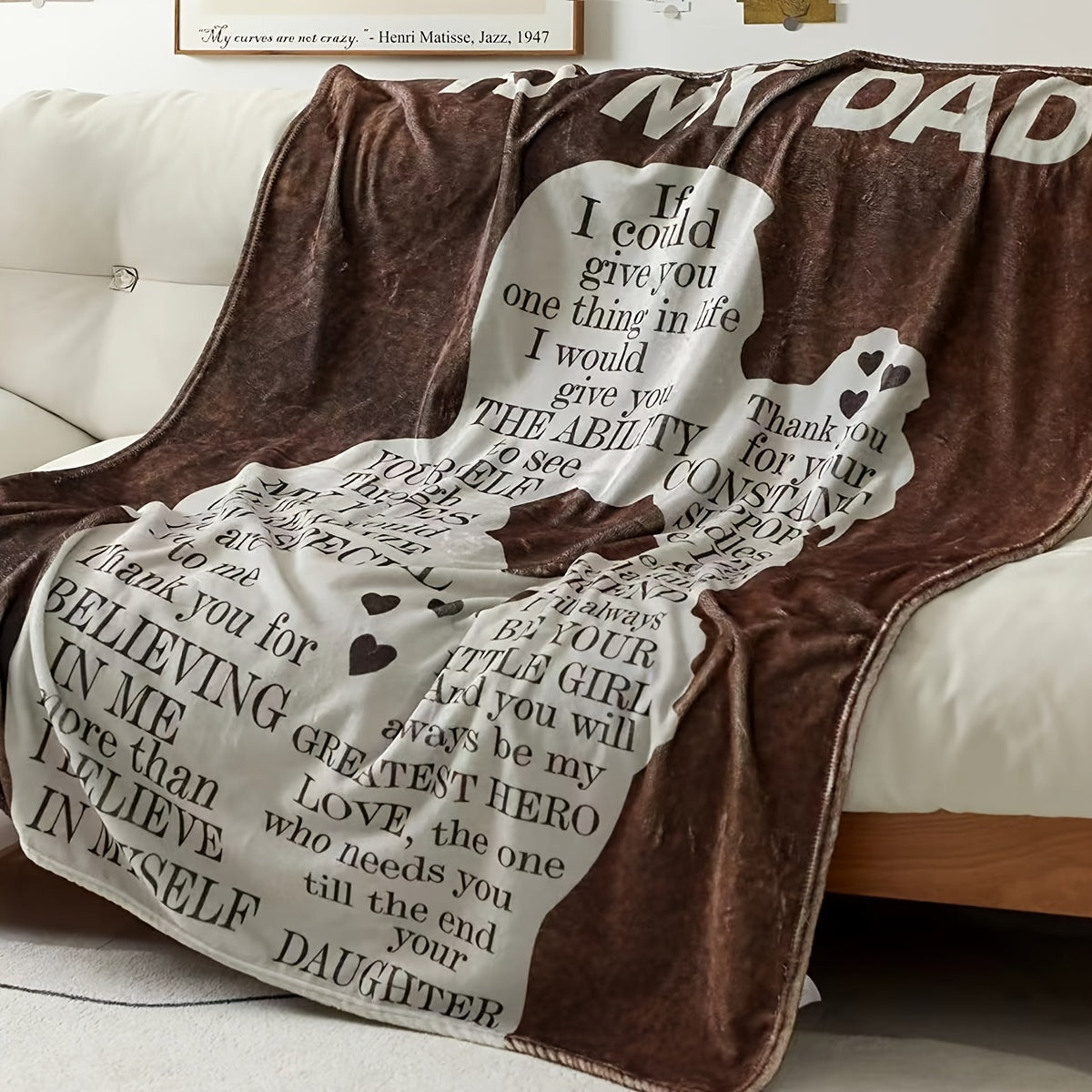 NEWLIGHTURE 1pc Gifts Blanket For Dad From Daughter, Ideal Gifts For Dad, Flannel Throw Blanket, Air Conditioning Blanket Nap Blanket For All Seasons Lootquake LLC