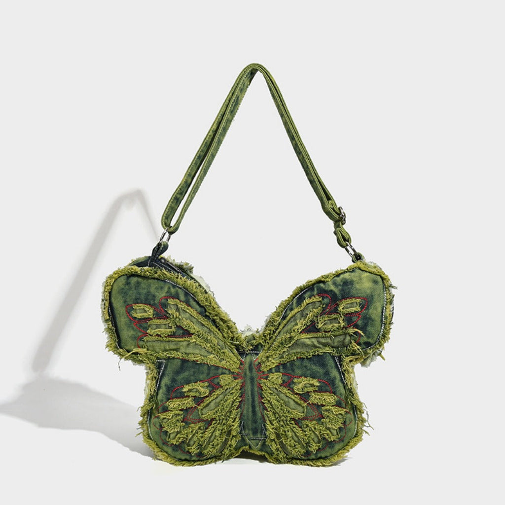 Design washed denim bag, butterfly shaped bag, punk denim bag, shoulder bag, backpack purse for women - SJB-DIAMOND ELITES
