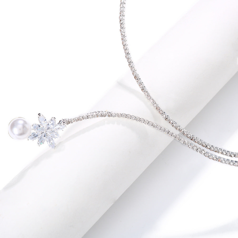 Vintage Pearl Zircon Fashion Necklace Pi-Mart