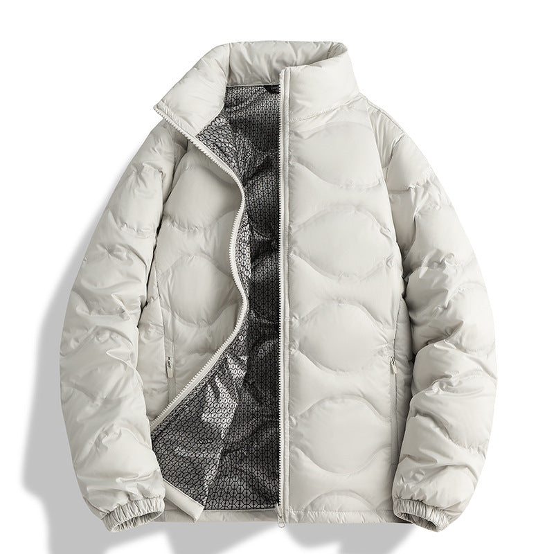 Men's Down Jacket Winter 90 White Duck Down Stand Collar Thickened Graphene Warm Jacket Coat Women Pi-Mart
