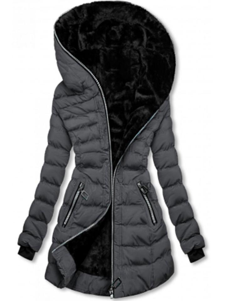 Hooded long-sleeved warm and velvet cotton jacket Pi-Mart