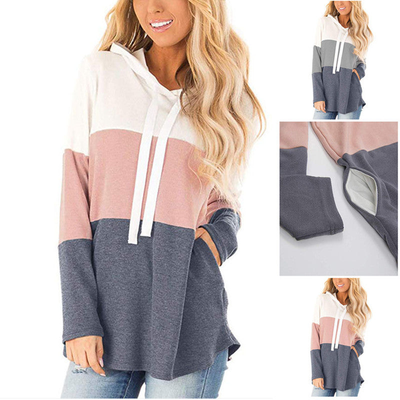 Collared drawstring hooded pocket hoodie Pi-Mart