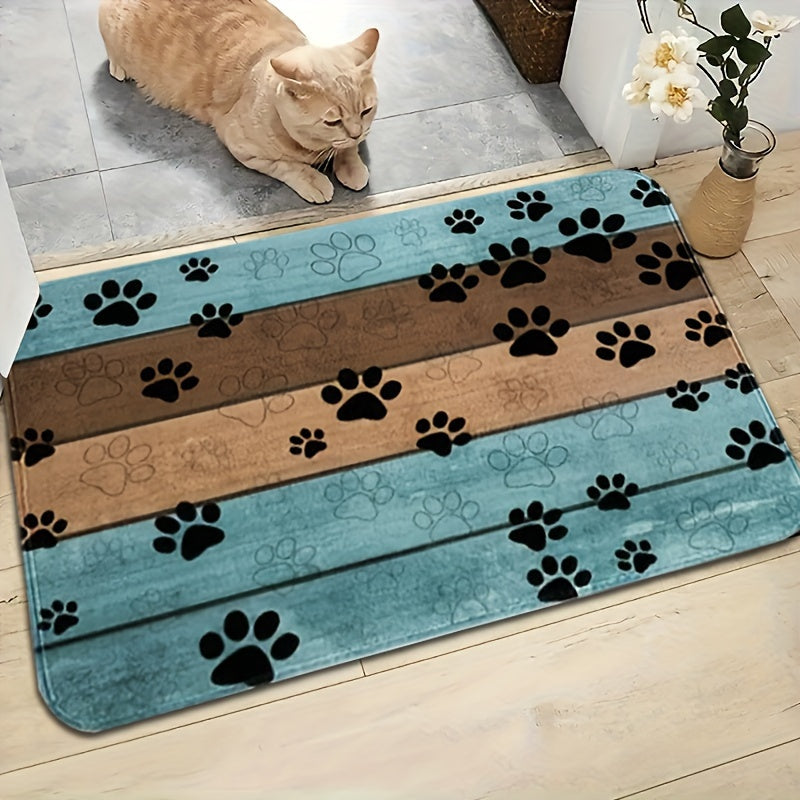 1pc Ultra-Absorbent Dog Paw Prints Doormat - Stylish Entrance Rug for Muddy Paws, Quick Drying, Non-slip Sleeping Blanket, Perfect for Busy Pet Homes Lootquake LLC
