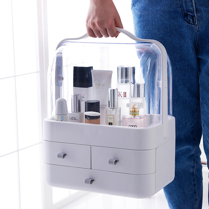 Double Door Dust Cover Makeup Storage Box Cosmetic Organizer Pi-Mart