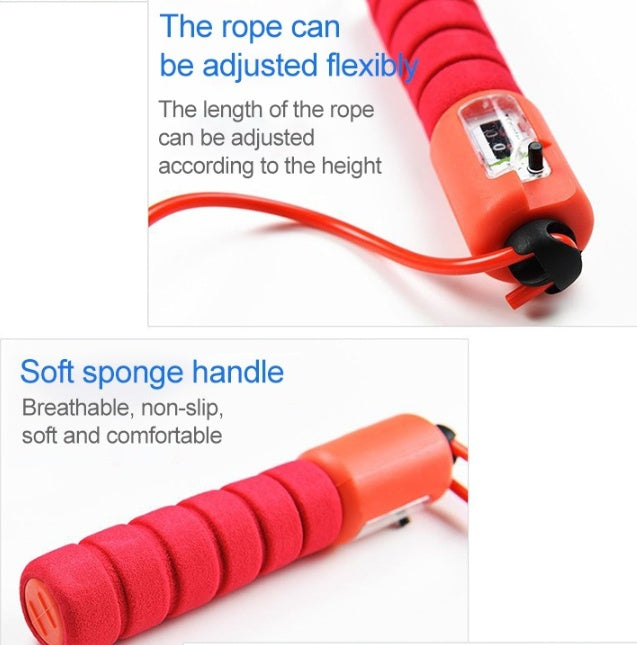 Skipping Rope With Counter Adjustable Length Counter Wear-resistant Foam Cotton Handle JumpRope Exercise Portable Sports Training Equipment Pi-Mart
